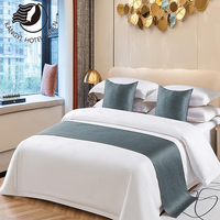 Couvre-lit et écharpe de luxe pour hôtel avec 2 oreillers décoratifs en polyester/lin, design moderne, écologique, pour chambre de villa