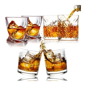 Gafas de whisky de cristal a la moda, regalo personalizado, 9OZ