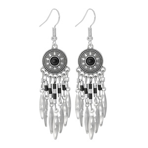 Bohemian Tassel Drop <b>Earrings</b> Antique <b>Silver</b> Plated Women's Party Jewelry Alloy <b>Long</b> Dangle <b>Earrings</b> Fashion Accessory - Product Image 5
