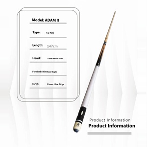 Củ gậy bi-a Adam II Professional kiểu Trung Quốc, đầu lớn chia đôi 1/2, tích hợp chức năng đánh và nhảy, màu đen, loại 8 bi. - Product Image 5