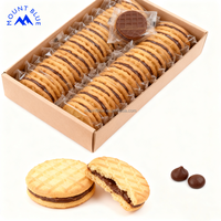 Délicieux biscuits croustillants fourrés au chocolat, personnalisables, au goût sucré, fraîchement cuits, emballés individuellement