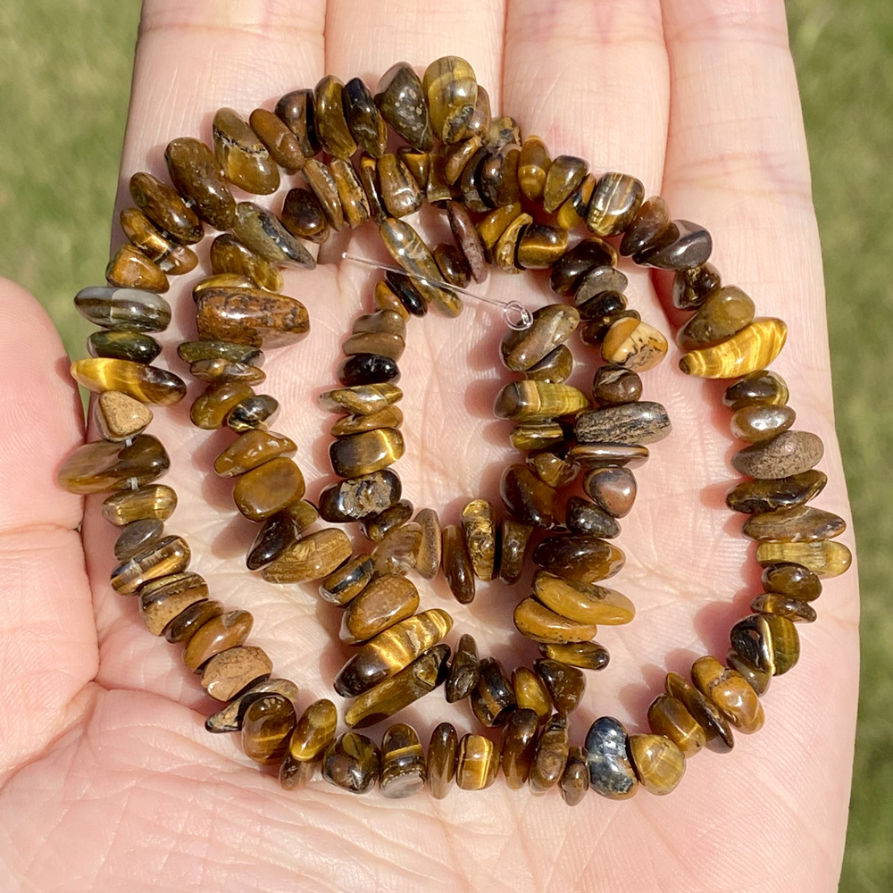 Oeil de tigre jaune irrégulier 5-8mm