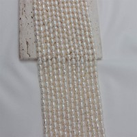 Perles d'eau douce naturelles en forme de riz, 5,5-6 mm, perles naturelles pour la fabrication de bijoux, collier et bracelet