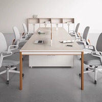 Bureau d'ordinateur 4 places Mobilier de bureau avec cloison Établi de travail Bureaux artificiels Postes de travail du personnel Conception améliorée des postes de travail