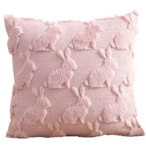 Funda de Almohada Acolchada y Bordada de Piel de Conejo sin Relleno para Decoración de Cabecera, Oficina o Fiestas - Product Image 1