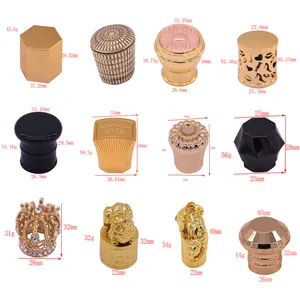 JuHong zinc alloy metal for perfume and bottle disc cap crown for glass bottle non spill support oem customized