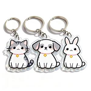 Porte-clés personnalisés en acrylique transparent imprimés sur mesure, breloques en acrylique mignonnes de dessins animés et d'anime en gros pour pendentifs de sac - Product Image 5
