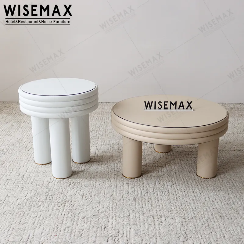 WISEMAX FURNITUREカラフルな木製の丸いコーヒーテーブル北欧スタイルのリビングルームの組み合わせ家具セット安いモダンなサイドテーブル