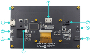 Moniteur IPS de type H de 7 pouces pour Raspberry Pi, écran HD MI haute résolution 1024*600 avec support réglable - Product Image 4