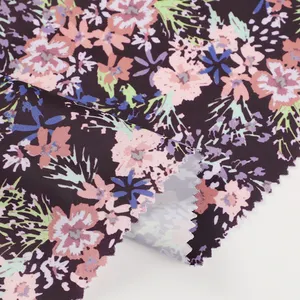 Wholesale vintage botanical print fabric-2021 Fashion casual soft 100% polyester chiffon woven printed vintage floral chiffon fabric