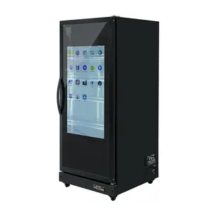 video advertising touch screen transparent LCD fridge with lcd screen