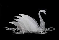 Décoration de mariage 2025 : Nouveaux accessoires lumineux de scène romantique en forme de cygne, modèle métallique luxueux, alimentation CA