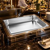 GOLDEN KEY Wholesale GN 2/1 Bac Gastronorm en Acier Inoxydable Poli Électrolytique OEM pour Buffet Hôtelier, Table Vapeur et Cuisson