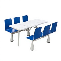 Meubles de restaurant commerciaux modernes, tables et chaises pour restauration rapide, snack-bar, restaurant de nouilles, cantine, cafétéria d'entreprise, 4-6 personnes