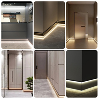 Profilé de plinthe LED en aluminium avec couvercle, canal lumineux encastré pour coin mural, pour salon, 12V/24V, CRI 90+