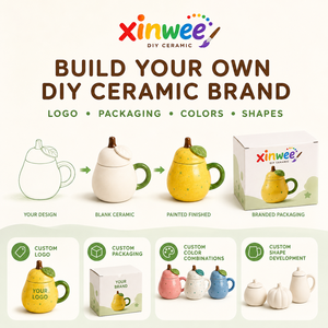 <span class=keywords><strong>Kit</strong></span> de Tazas de Cerámica para Pintar, Taza con Forma de Pera para Niños, Manualidades, Juego de Arte y Artesanía, Regalo Educativo para Fiestas - Product Image 4