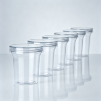 Bocaux à dessert en plastique PET transparent de qualité alimentaire avec couvercle à vis, personnalisables avec logo, pour bonbons, parfaits, poudings, yaourts et gâteaux