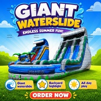 Toboggan aquatique gonflable de 22 pieds à vendre, toboggan aquatique gonflable à double tube en plastique