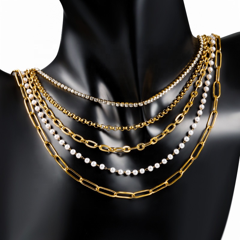 High Quality Custom Fine Chain 18k Gold Link Necklace Chain Women Accessories Jewelry Making