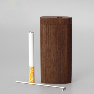 Wood Cigarette Case Black Walnut Wood Engraved Rectangular Handmade For Smoking Accessories - Product Image 3