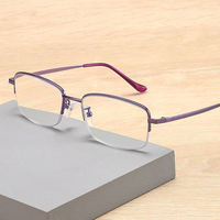 Lunettes de lecture pour femmes à demi-cerclées de style rétro, monture en métal, verres anti-lumière bleue, lunettes de lecture optiques