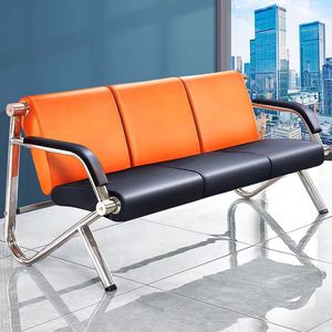Sofá de Sala de Estar de Diseño Moderno WSS, Muebles de Acero Inoxidable con Acabado Suave en Cuero, Estilo Simple y Contemporáneo - Product Image 1