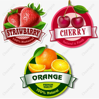 Vinyle naturel adhésif personnalisé de couleur fruits bouteille naturelle de jus étiquette étanche autocollant impression boisson autocollants étiquettes