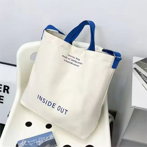 Custom Letter Logo Daily <b>Large</b> Capacity Casual Single Shoulder Crossbody <b>Canvas</b> <b>Bag</b> High Quality Durable Cotton <b>Canvas</b> Tote <b>Bag</b> - Product Image 1
