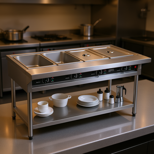 Scaldavivande Commerciale a 4 Vasche con Controllo Indipendente della Temperatura, Attrezzatura per Mantenere il Cibo Caldo - Product Image 2