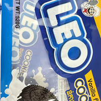 Bolsa de embalaje de galletas de plástico impresa personalizada, bolsa de embalaje de Mylar con sellado trasero térmico con ventana transparente para comida de galletas