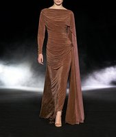 Robe plissée élégante bleu brumeux, nouvelle collection été, épaules dénudées, ajustée à la taille, style bodycon, mode féminine