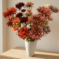 Chrysanthème Artificiel à Tige Unique en Soie, Fleur Faite à la Main, Réaliste, Écologique, Toucher Naturel pour la Maison et les Mariages