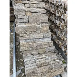 Açık doğal paslı kayrak dış duvar paneli kaplama işlenmiş taş duvar karosu Villa için