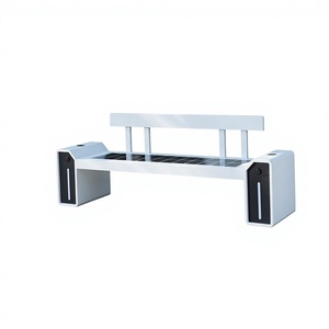 Banc de parc solaire intelligent avec musique Bluetooth, éclairage sans fil, recharge sans fil, Wi-Fi, 4 places, design moderne, sans câblage requis - Product Image 1