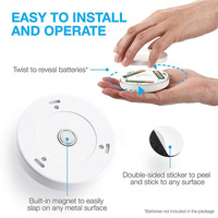 Veilleuse ronde à 6 led automatique à coller n'importe où sur batterie sans fil avec détecteur de mouvement lampe d'armoire