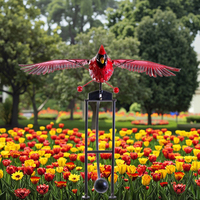 Aigle rouge lumière solaire carillons éoliens pieu de jardin