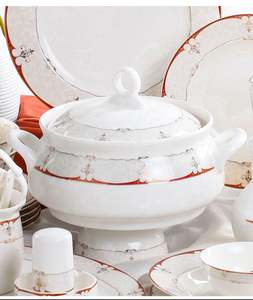 Vaisselle en céramique en gros à bas prix, ensemble de 60 pièces, assiettes, bols, service de table - Product Image 3