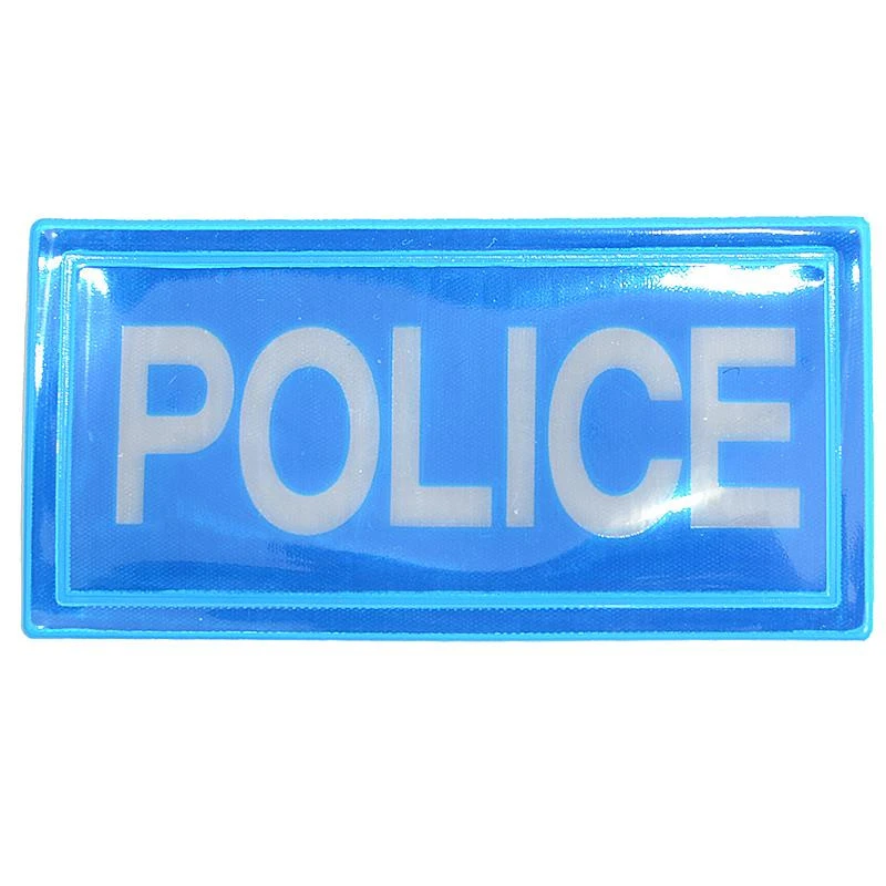 W009A DingFei поставка синей полицейской нашивки, отражающая Защитная ПВХ Светоотражающая этикетка для одежды