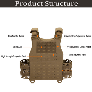 Trung Quốc Nhà sản xuất chiến thuật vest biểu tượng tùy chỉnh ngoài trời thiết bị chiến thuật 500D Nylon Molle hệ thống tấm tàu sân bay chiến thuật vest - Product Image 3