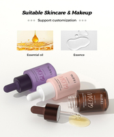 Flacon compte-gouttes en verre à corps court de 15 ml, avec bouchon compte-gouttes en caoutchouc personnalisé, pour le stockage d'essences de soin de la peau - Vente en gros