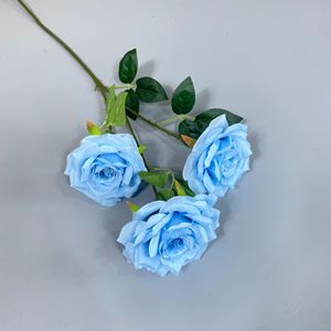 Rosas Artificiales de Seda, Rosa de Diamante de 3 Cabezas, Rama Individual, Alta Simulación, Decoración para Bodas y Hogar - Product Image 4