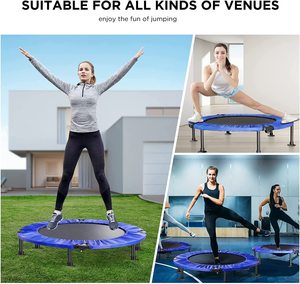 Mini trampoline d'exercice pour adultes IUNNDS, trampoline d'intérieur de 50 pouces, petit trampoline d'entraînement pliable, trampoline de saut pliable, fitness - Product Image 4