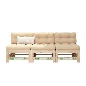Set Divano da Giardino in Legno di Pino Massiccio, Arredamento da Esterno per Patio, Design Rustico con Cuscini Resistenti - Product Image 1