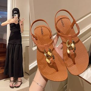 Summer New Clip Toe Roman Beach Slippers Women Open Toe Breathable Lightweight <b>Flat</b> Casual Outer Wear <b>Sandals</b> - Product Image 3