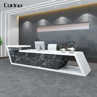 Bureau de réception en pierre artificielle, comptoir en l, table de réception, pour salon, avec pierres artificielles, de haute qualité, livraison gratuite