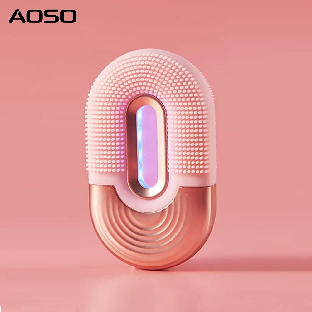 Double Sided Silicone Face Cleaning Brush Cute Electric Facial Cleansing Brush With Wireless Inductive Charging