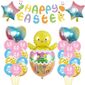 Globo de decoración para fiesta de Pascua FELIZ PASCUA Pull Flag Resurrección Bunny Broken <span class=keywords><strong>Chick</strong></span> Balloon Set - Product Image 6