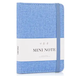 德利22235蓝色紧凑型迷你笔记本便携式A7学生笔记本硬皮口袋记事本96张128张每箱套装