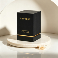 Kotak Hadiah Parfum Kosong Custom Logo Grosir, Kotak Kemasan Parfum Kaku Mewah Sentuhan Lembut Warna Hitam dengan Hot Stamping Emas