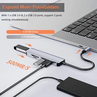 Station d'accueil double tête 5-en-1 Sunrise en alliage d'aluminium USB 3.0 avec prise en charge des cartes TF/SD pour ordinateurs portables, smartphones et ordinateurs de bureau